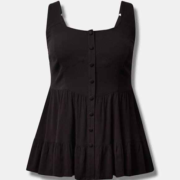 Torrid Women's Deep Black Fit And Flare Rayon Slub Corset Tank Plus Size 2X - Picture 4 of 4